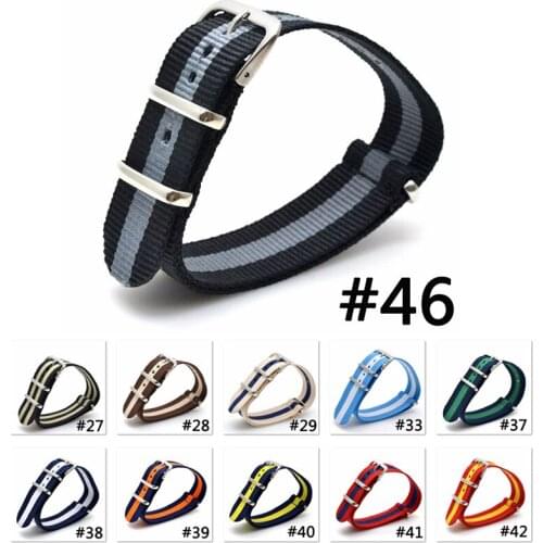 Unisex Nylon Watch Band 10Pcs Nato Military Sport Strap 16mm 18mm 20mm 22mm Woven Nylon Loop Substitute dw Watch Accessories
