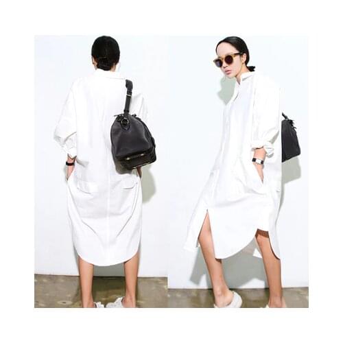 Spring Women Shirts Star Model Very Small Buttoned Pockets Garments Blouse Shirt White 3263