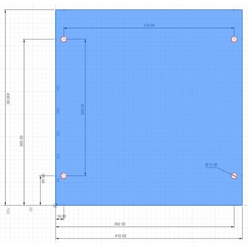 Silicone Heater for Anycubic Chiron 3d Printer 430*410MM 700w with 4 Holes as Per Customers Drawing