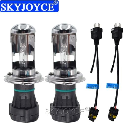 SKYJOYCE 2PCS 35W/55W H4 Bixenon H4-3 6000K 4300K 5000K 8000K 10000K H4 High Low Beam Car Light Bulb With Cable Harness Wire Set