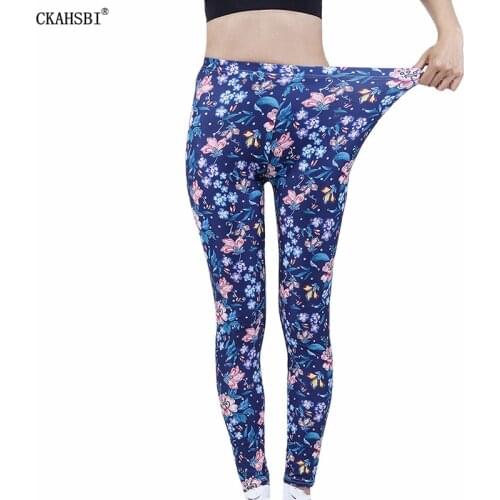 CKAHSBI Gym Clothing Elastic Yoga Pants Stretch Casual Sexy Flowers Print High Waist Leggins Women Fashion Sport Fitness Trouser