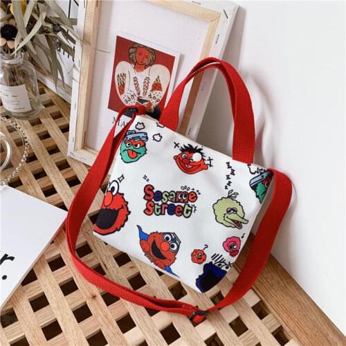 Middle School Student Bag Canvas Childrens Messenger Shoulder Bag Boys Girls Handbags Kids Schoolbags