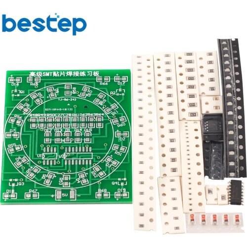 SMD Component Soldering Practice Board CD4017+NE55 Water Light Kit Skill Training Kit