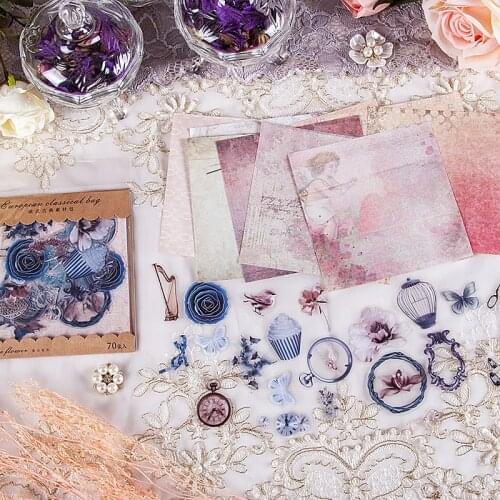 Vintage European Dreamy Purple God Love PET Stickers And Craft Paper DIY For Phone Case Scrapbooking Decor Material Package