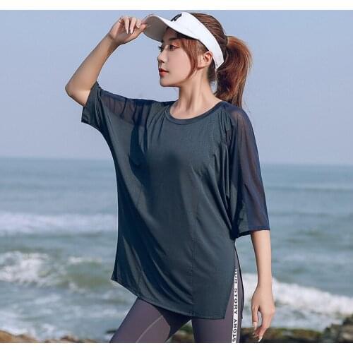 New sports half sleeve womens big size top short sleeve running fashion fitness suit personality backless Yoga Top