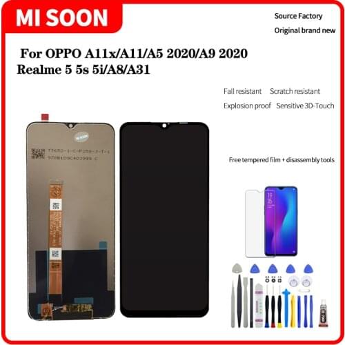 For OPPO Realme5 A5 2020 A11X LCD display High quality HD brand new screen assembly with Disassembly tools