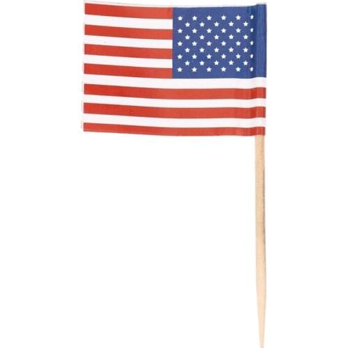 100 American Flag Toothpicks Party Cupcake Decoration Sandwich Mini Food Picks