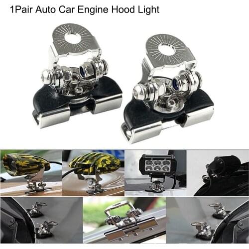 Lighting Bracket Mounting Clamp 2pc/pair Engine Hood Light Bracket Holder Offroad SUV Engine Cover Led Work Light Bar lights