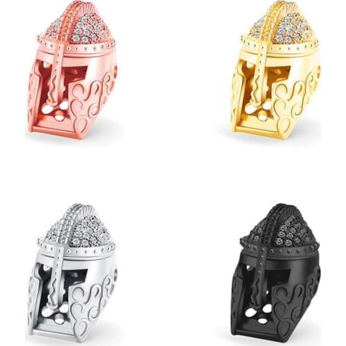 4 Color Roman Warrior Helmet For Jewelry Making Micro Pave White Zircon Accessories Charms Fit DIY Bracelet Necklace