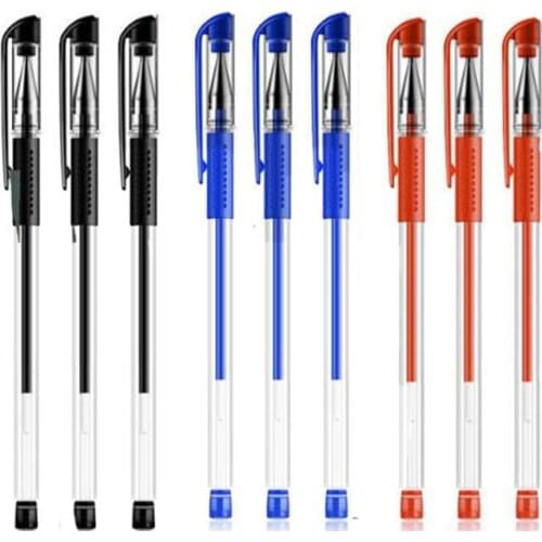 6/30Pcs/Set Gel Pen Writing 0.5mm Red/Black/Blue Ink Gel Pens Refills Rod For School Office Stationery Student Writing Supplies