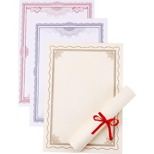 10 Sheets Award Honor Certificate Blank 12K Paper Diploma Certificate Paper for Graduation Ceremony School Office Supplies