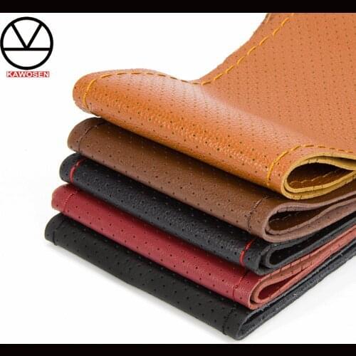 Hydrolysis Resistance PU Steering Wheel Cover,Universal Car Steering wheels Cover,Hand Sewing DIY Covers With Needle and Thread