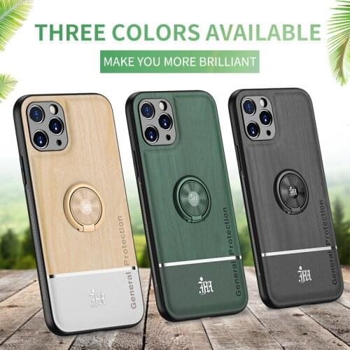 Luxury Car Magnetic Ring Holder Camera Lens Protection Shockproof PU Leather Phone Case For iPhone 11 12 Pro Max Plus Back Cover