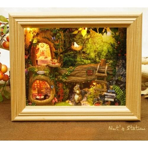 Diy Doll House Miniature Wooden Dollhouses Furniture Kit Toys for Children Photo Frame Ideas Gift Doll Houses P218