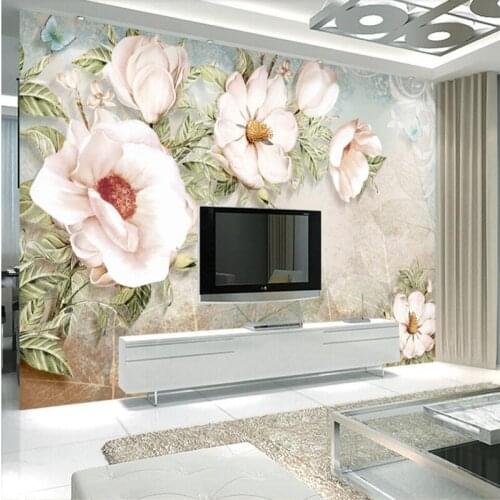 Wellyu European retro oil painting flowers modern minimalist TV background wall large-scale mural wallpaper papel de parede