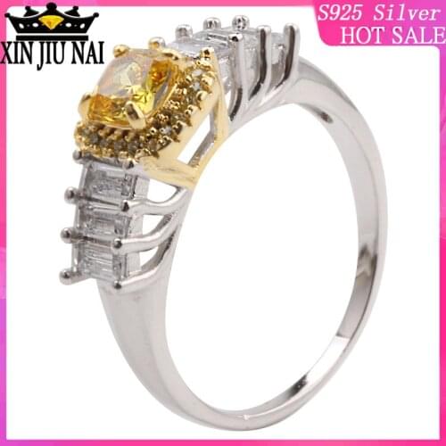Gold natural yellow diamond jewelry literary girl dream luxury 18K plated fashion ring