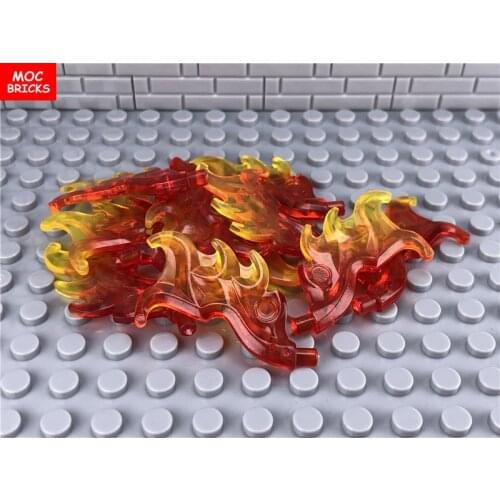 50pcs/lot MOC Bricks Wave Rounded Wing Shaped with Bar Flame fit with 18394pb01 Building Blocks DIY Toys for kids Dolls gifts