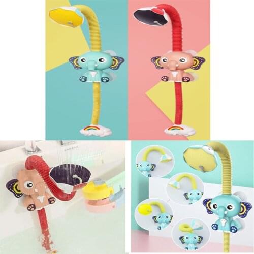 Cute Elephant Pattern Faucet Baby Water Game Shower Head Electric Water Spray Toy for Kids Swimming Bathroom Bath Toys