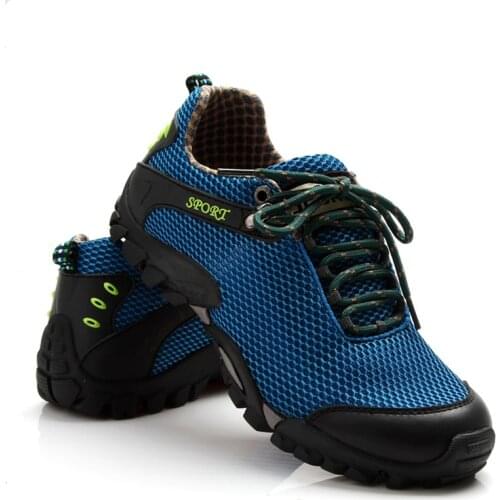 Mens Sneakers Mesh Breathable Hiking Shoes Size 36-48 Outdoor Trail Trekking Mountain Climbing Sports Shoes Male Walking Shoes