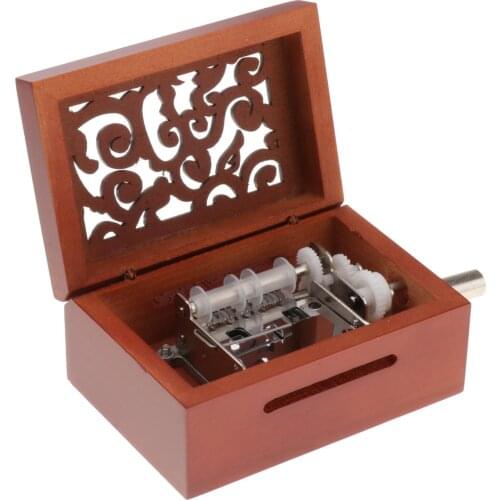 15 Note DIY Hand Crank Music Box with Hole Puncher Papers Wooden Box