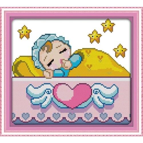 The Sleeping baby cross stitch kit 14ct 11ct count print canvas stitches embroidery DIY handmade needlework plus