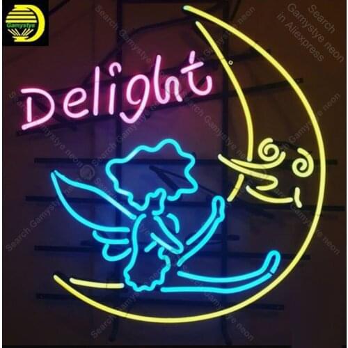 Neon Sign for Delight moon angel Neon Bulb sign handcraft gifts hotel neon signboard wall lights anuncio luminos Restraunt taver