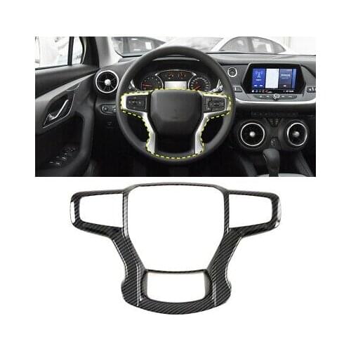 Carbon Fiber Steering Wheel Button Cover Trim For Chevrolet Blazer 2019-2020