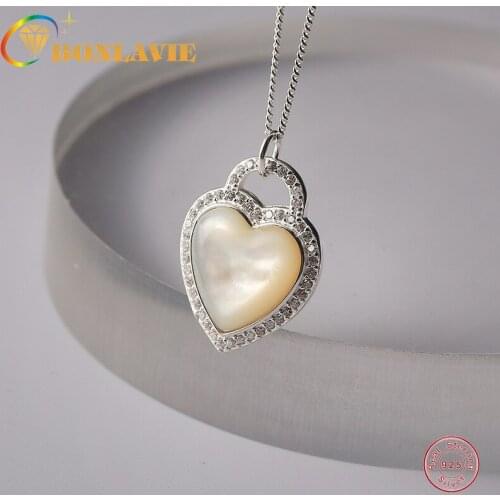 BONLAVIE Love Shell Necklace S925 Sterling Silver Collarbone Chain
