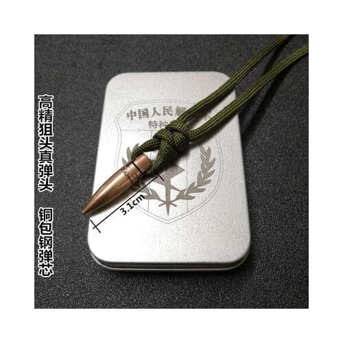 Sniper Bullet Necklace Mens Pendant Real Bullet Pendant Fashion War Wolf Necklace Collection Gifts Boyfriend Gifts