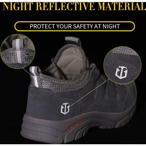 Drop Shipping Mens Steel Toe Cap Protective Work Shoes Outdoor Anti Smashing Shoes Men Puncture Proof Safety Shoes Sneakers