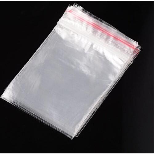 2000Pcs Rectangle Zip Lock Bags Clear, 10x7cm; Unilateral thickness: 0.023mm