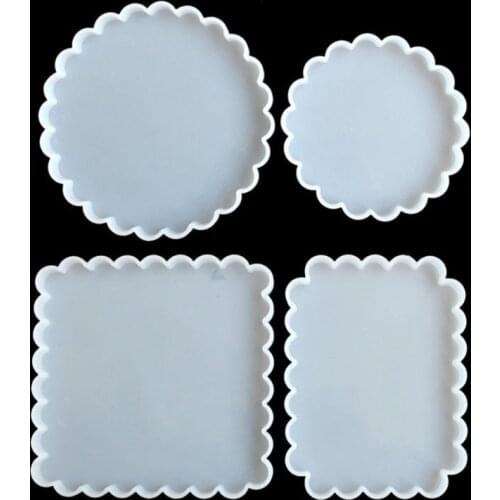 Resin Coaster Silicone Mold Diy Creative Casting Jewelry Making Concrete Decorative Crafts Coasters Tray Base Mold