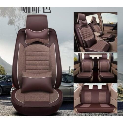 Universal flax Leather car seat covers For Toyota Corolla Camry Rav4 Auris Prius Yalis Avensis SUV auto accessories car sticks