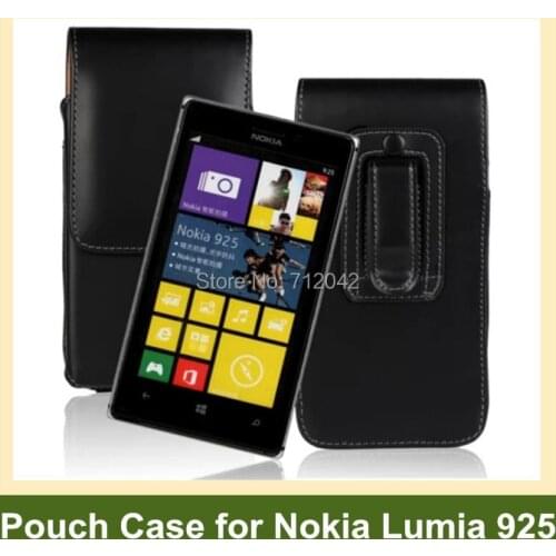 For Nokia Lumia 925 Case Belt Clip PU Leather Vertical Flip Cover Pouch Case for Nokia Lumia 925 Free Shipping