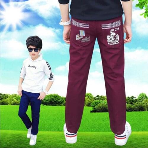 Boys spring trousers kids long style pants children autumn casual cotton pants boys outwear 3-15T child clothes teenage pants