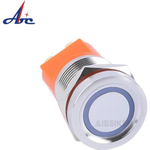 22mm Waterproof Push Button 12V 24V 110V 220V IP68 Momentary Latching Switch Bi-Color