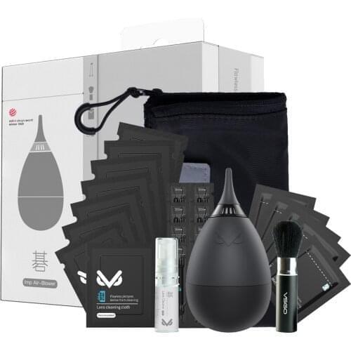 VSGO VS-A2E Professional Lens Cleaning Kit with Filter Air Blower Folding Pouch Microfiber Lens Cloth Wet Wipes Lens Cleaner Met