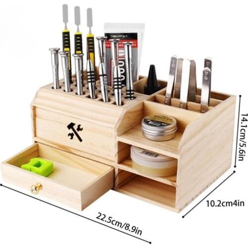 203F Storage Box Wood Art Box with Foam Lining Sturdy and Multi-functional Storage Box Tool Parts Sorting Parts Box Sundries