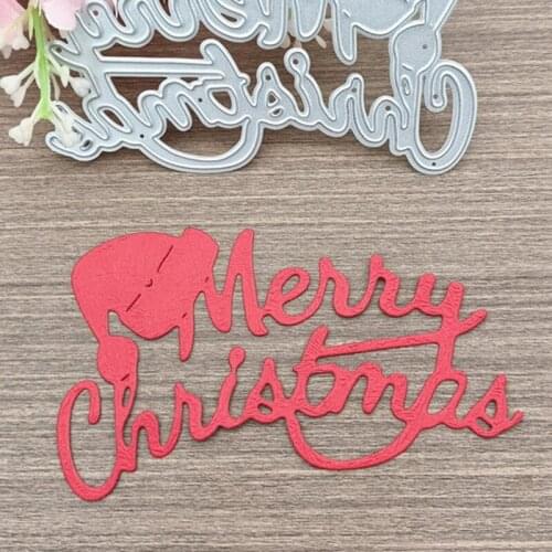 066E Merry Christmas Santa Hat Metal Cutting Dies Stencil DIY Scrapbooking Template