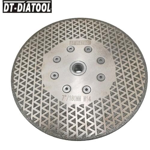 1pc Dia 7"/180mm Both Side Coated Diamond Saw Blade Cutting Disc M14 Flange for Granite Marble Grinding Wheel