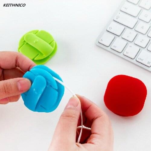 KEITHNICO 1PC Portable Candy Color Clip-on Earphones Organizer Plastic Cable Winder Cable Manager for Earphone Headphone Cables