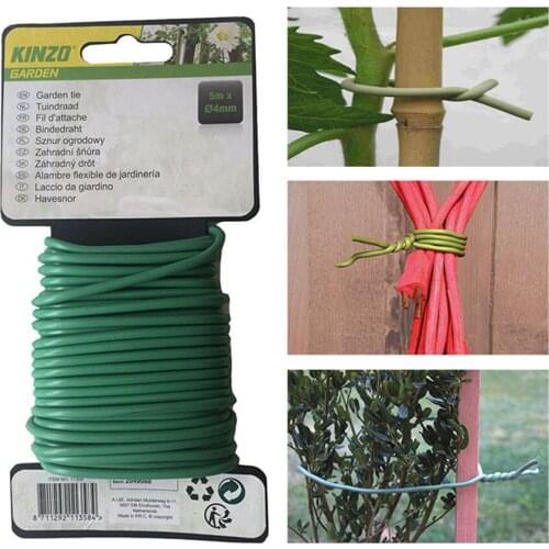 10m/Roll Garden Plant Tie Wire Reusable Greenhouse Flower Cable Twist Ties Multi-purpose Lined Metal Wire Plant Support Care