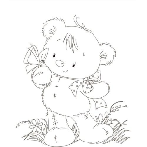 10x8 Bear New Transparent Clear Rubber Stamp Sheet Cling Scrapbooking Photo Album PaperCard DIY Craft