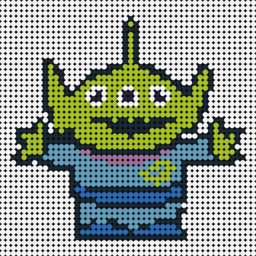 2304pcs Toy Storyed Series Space Aliened Pixel Mosaic Art MOC Building Blocks Painted Background Decoration Diy Kids Toys Gift