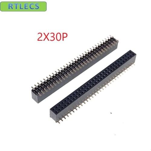 5pcs 2x30 P 60 pin 1.27mm Pitch Pin Header Female dual row SMT straight Surface Mount PCB Rohs Lead free