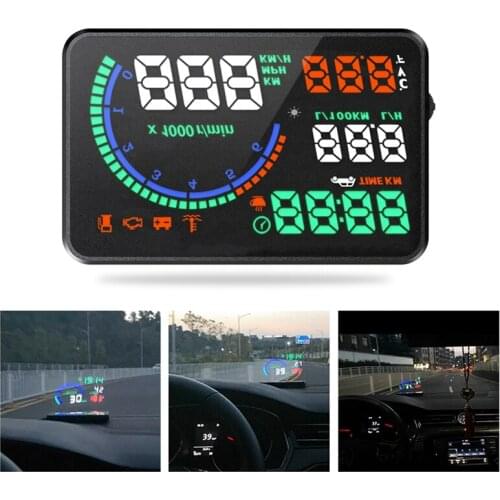HUD I9 Head Up Display Auto HUD OBD2 Car Speed Projector KMH MPH Speedometer Car Detector Oil Consumption Alarm