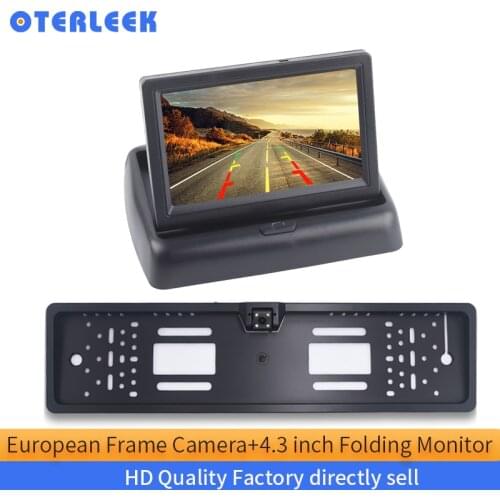 4.3" TFT LCD Car Monitor Parking Assistance RU European License Plate Frame Rear View Camera Car Display monitor for auto
