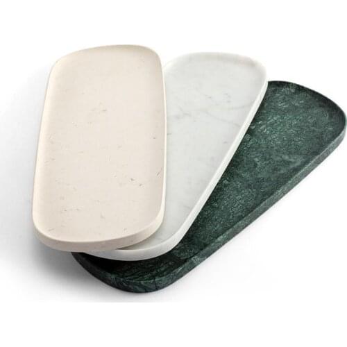 White Marble Tray Snack Plate Serving Tray Natural Stone Sample Room Decor Gift Party Decor