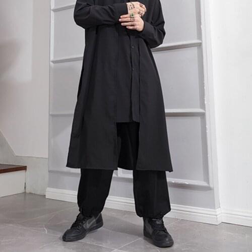 Spring and summer new Capris casual pants sportswear elastic waist fabric loose opening adjustable mens fashion