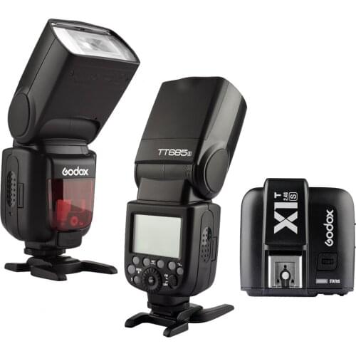 FAST Shipping 2X Godox TT685S 2.4G HSS 1/8000s TTL Speedlite GN60 Camera Flash Light+X1T-S Wireless Flash Trigger For Sony
